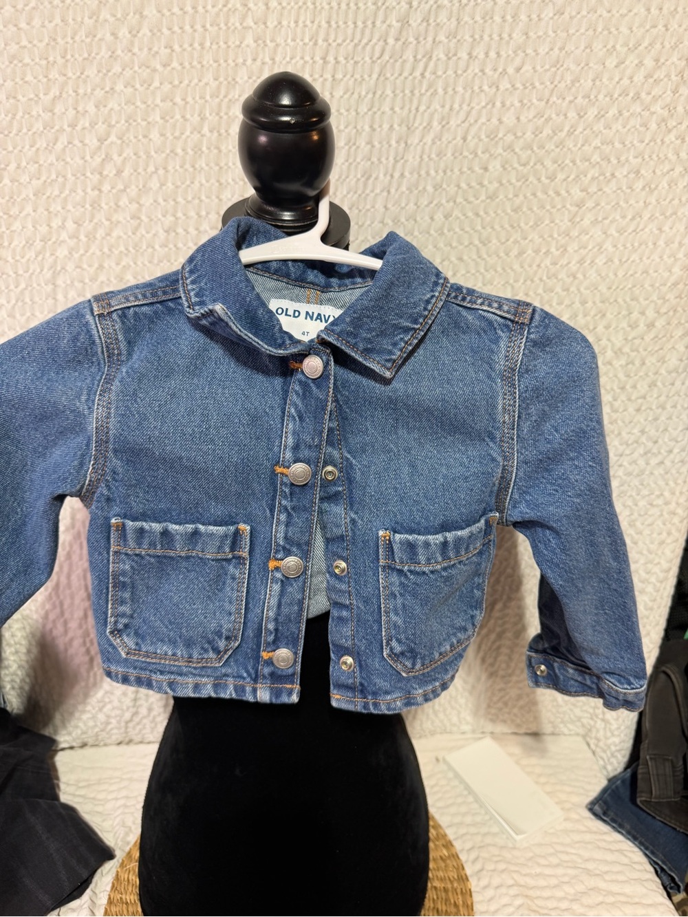 Old Navy Dark Blue Kids Denim Jacket with Patch Pockets